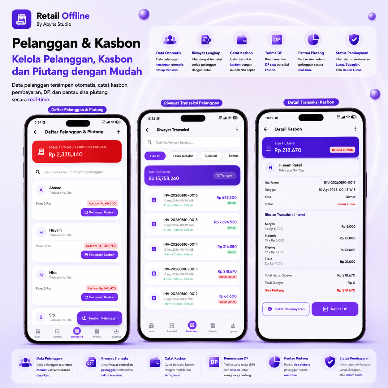 Pelanggan & Kasbon mockup